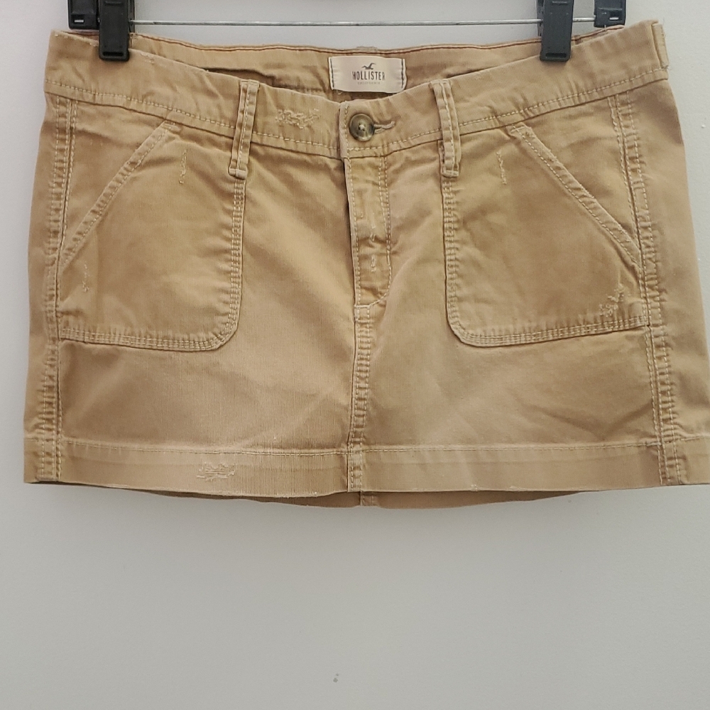 Hollister Y2K Micro Corduroy Mini Skirt Juniors Size 5 Tan